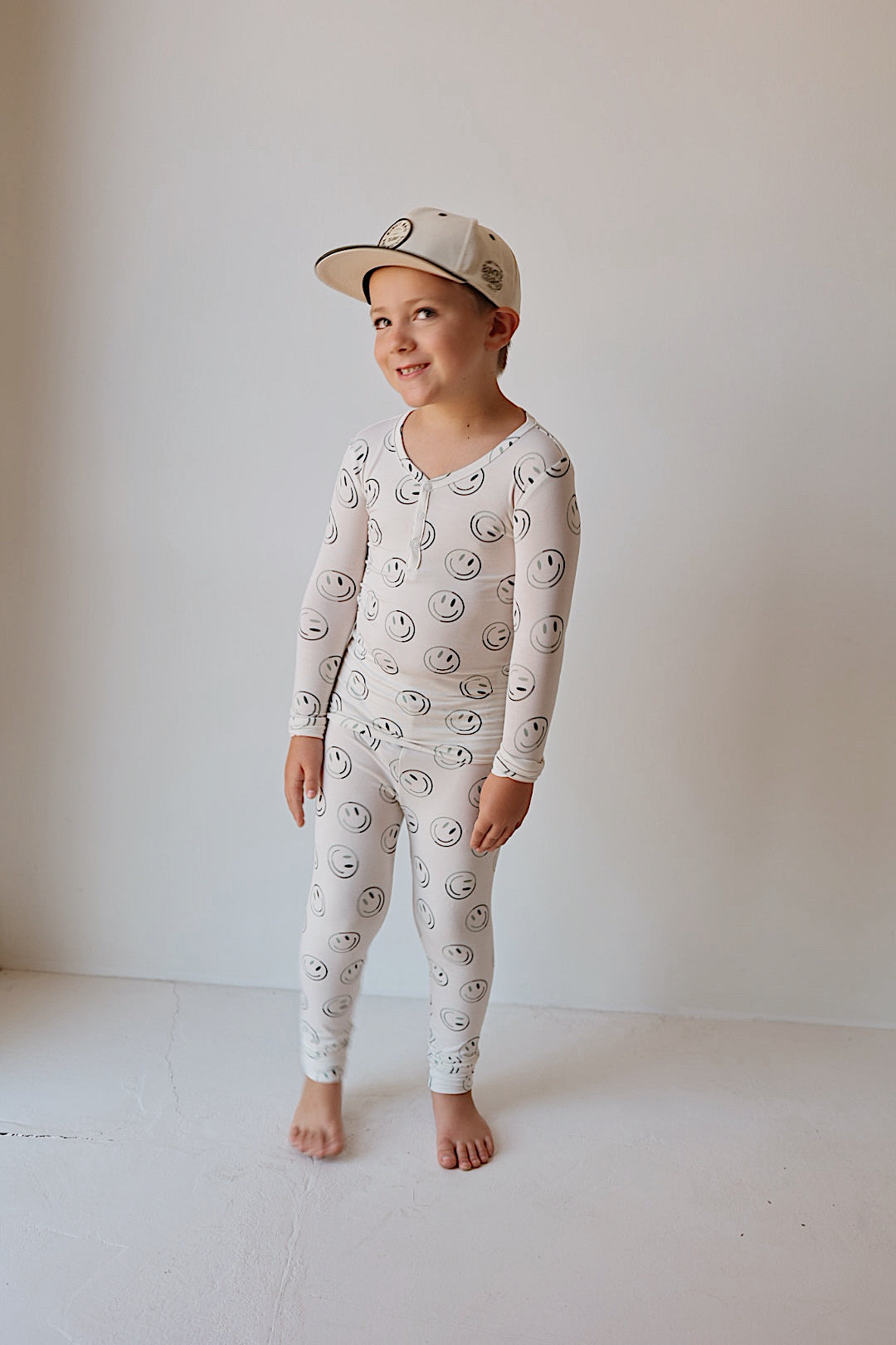 green smiles bamboo pajamas // LONG-SLEEVE SET (mama + me)