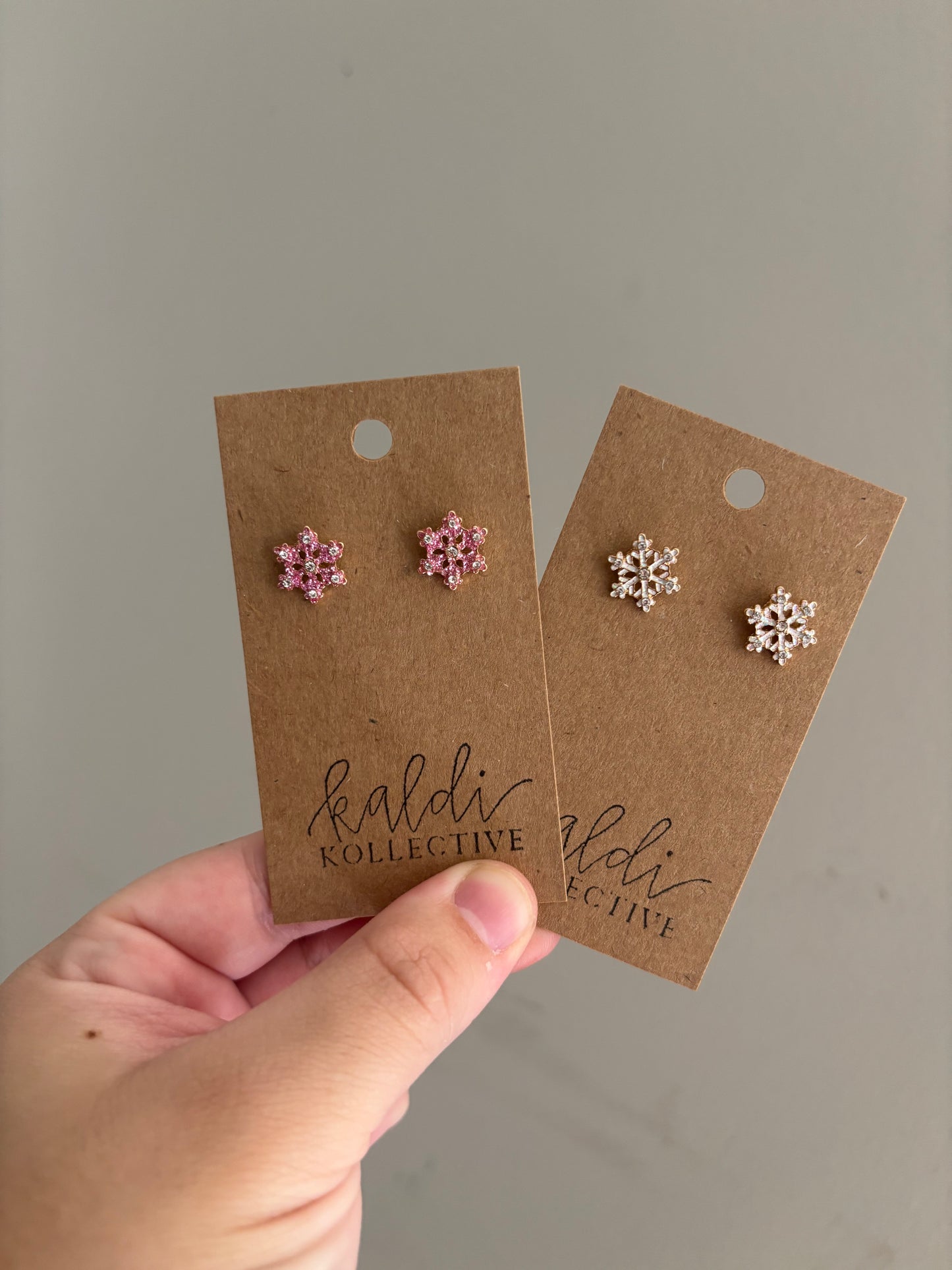 sparkly snowflake stud earrings