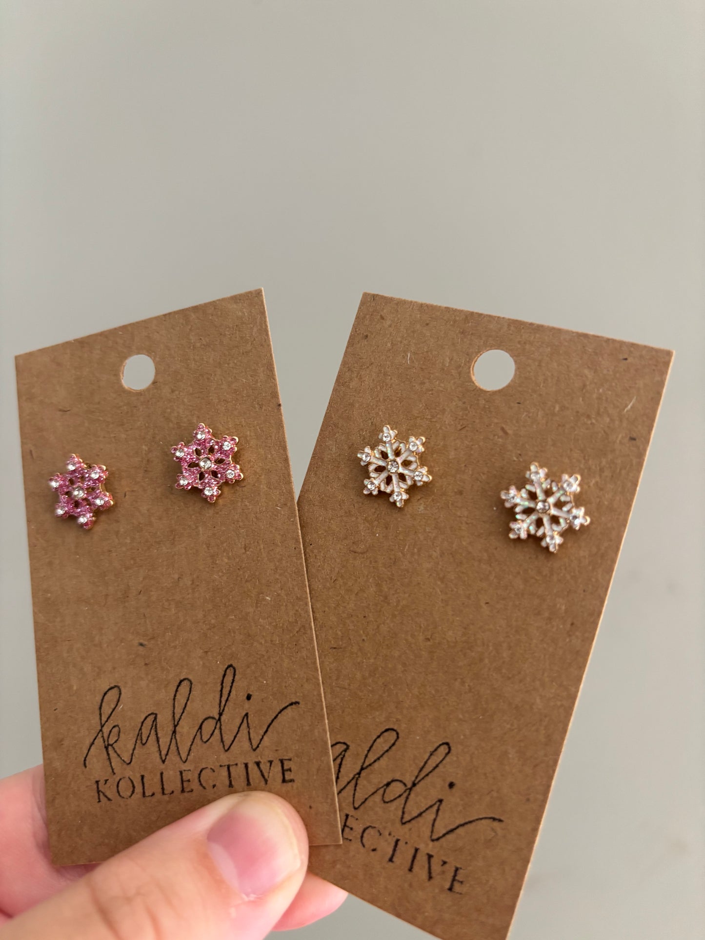 sparkly snowflake stud earrings