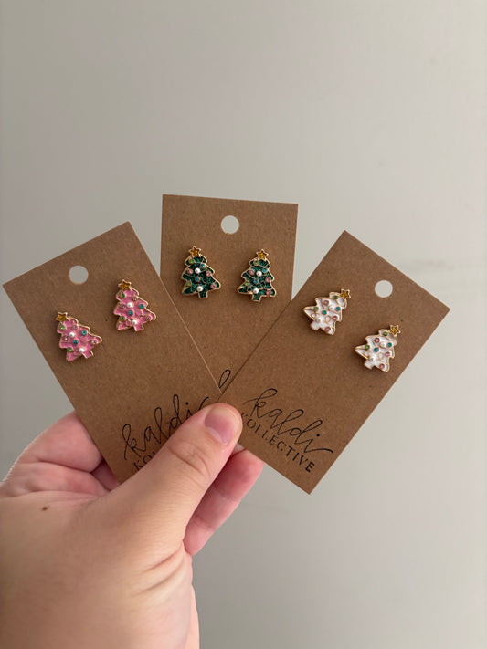 christmas tree earrings