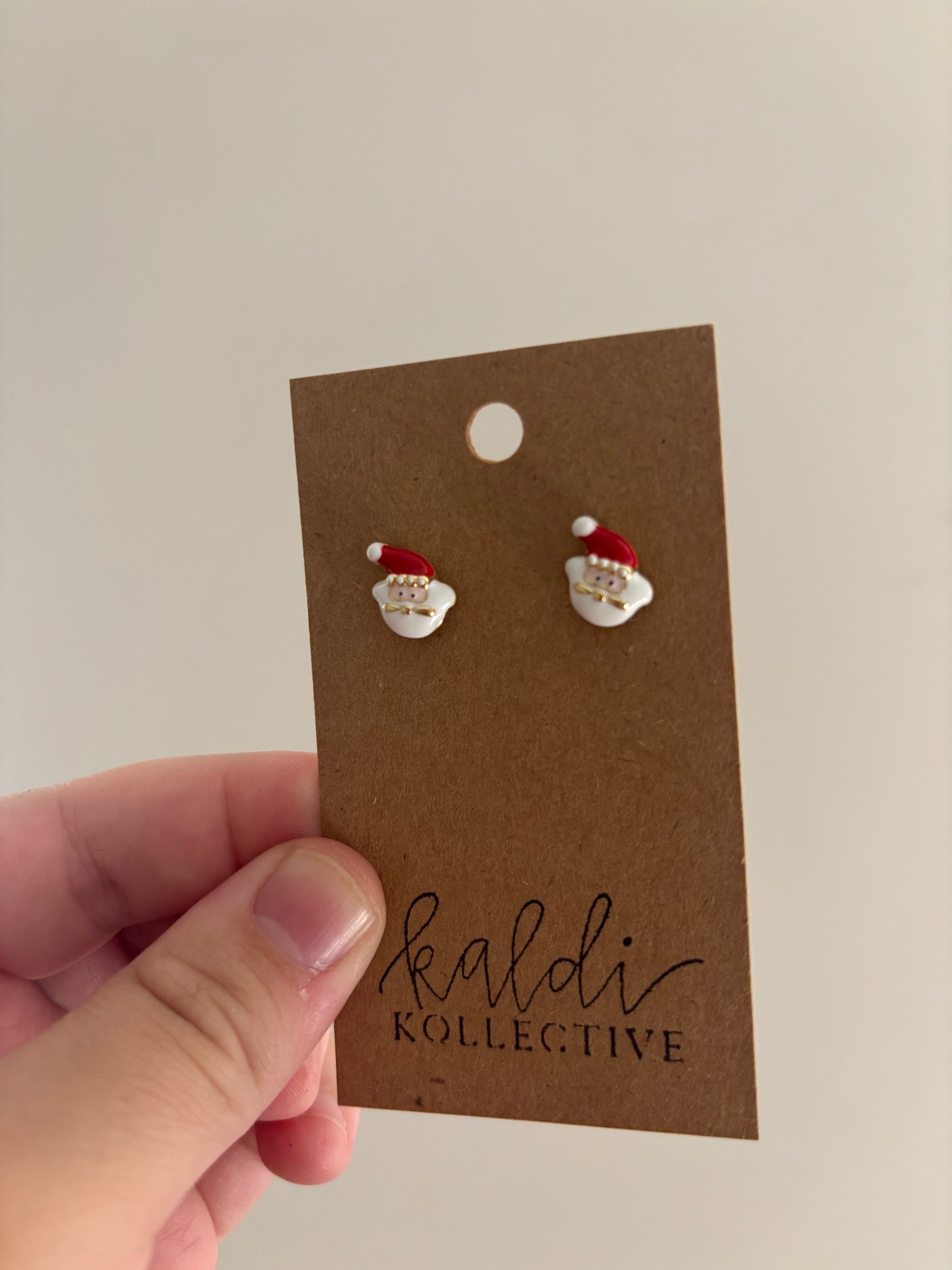 mini santa stud earrings