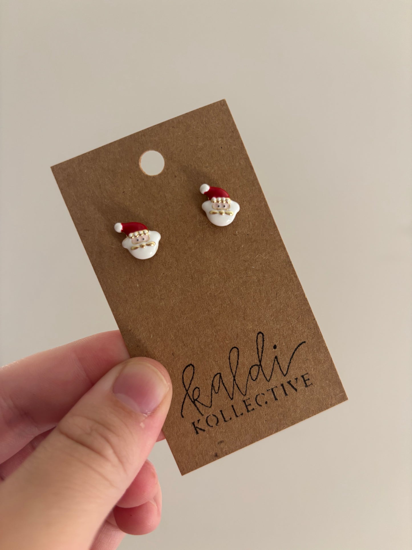 mini santa stud earrings