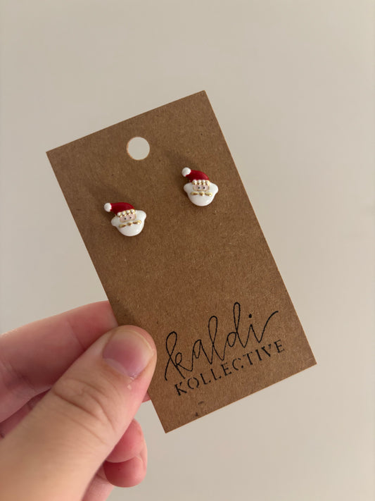 mini santa stud earrings