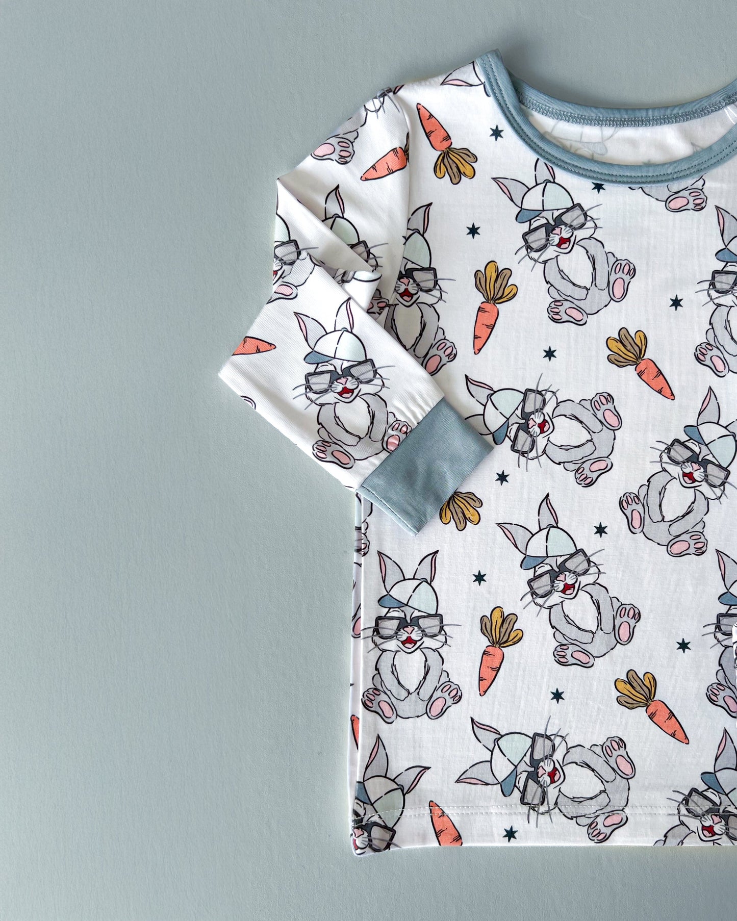 rad bunny bamboo pajamas // LONG-SLEEVE TWO-PIECE SET (sizing up to 8/9)