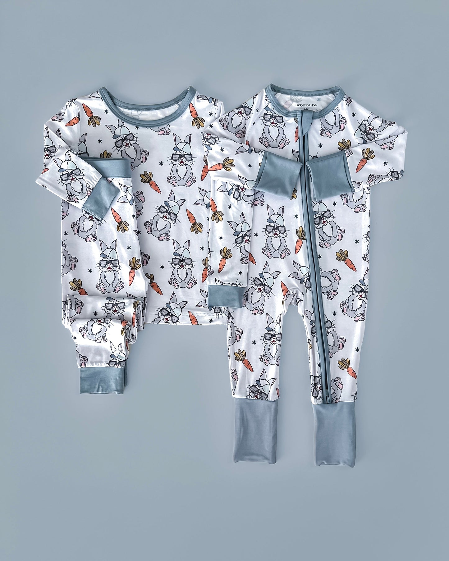 rad bunny bamboo pajamas // LONG-SLEEVE TWO-PIECE SET (sizing up to 8/9)