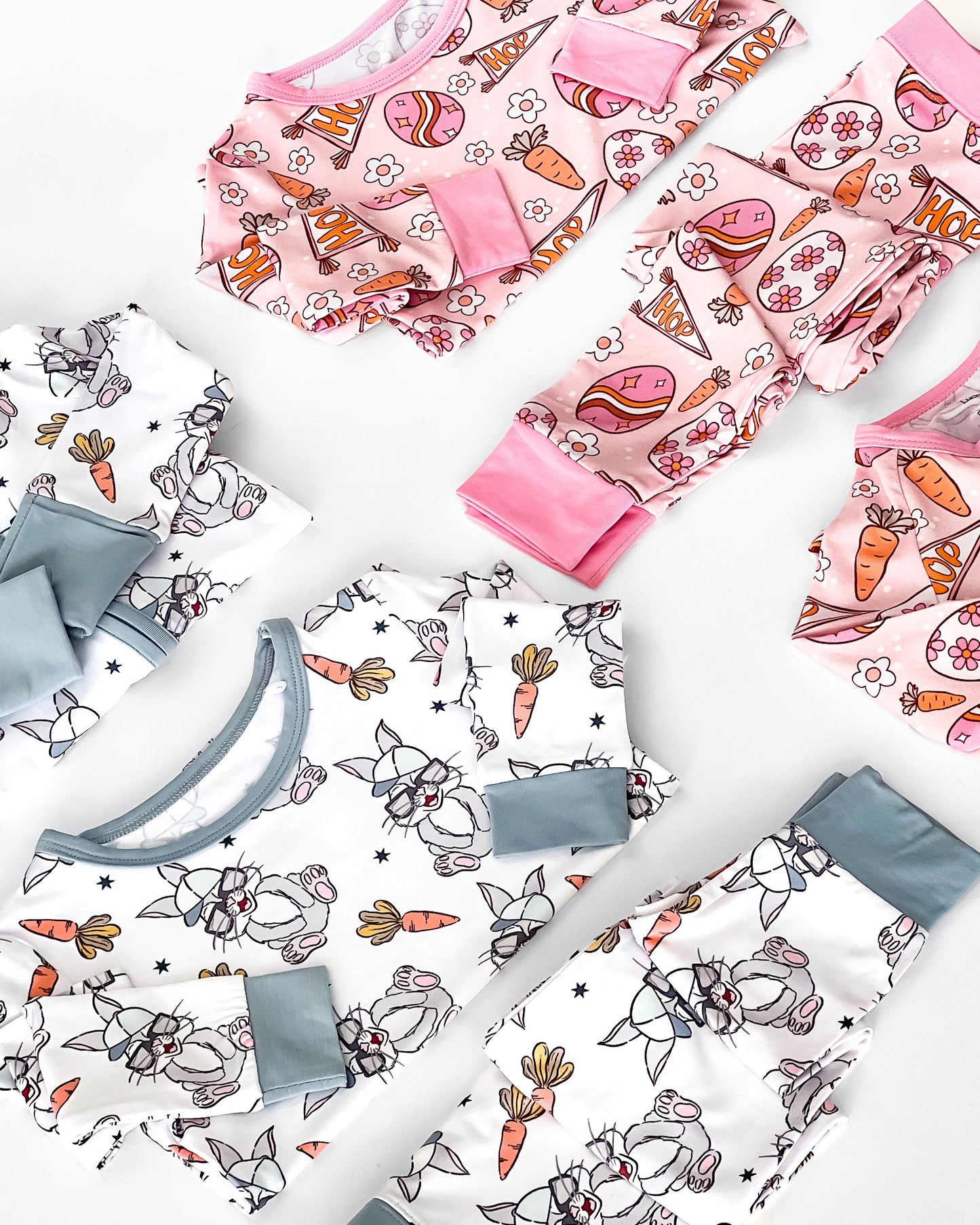 rad bunny bamboo pajamas // LONG-SLEEVE TWO-PIECE SET (sizing up to 8/9)