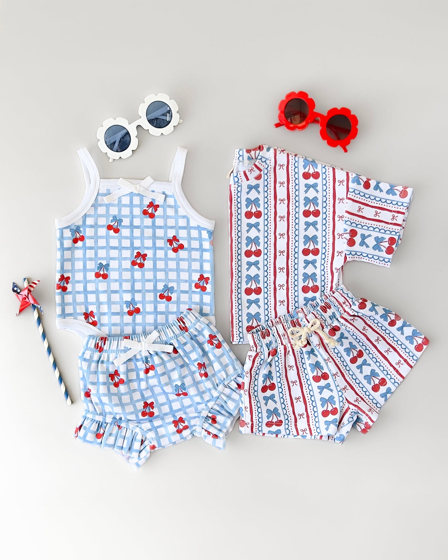shorts set // gingham cherry