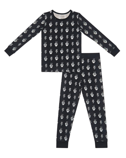 skelly vibes bamboo pajamas // LONG-SLEEVE TWO-PIECE SET