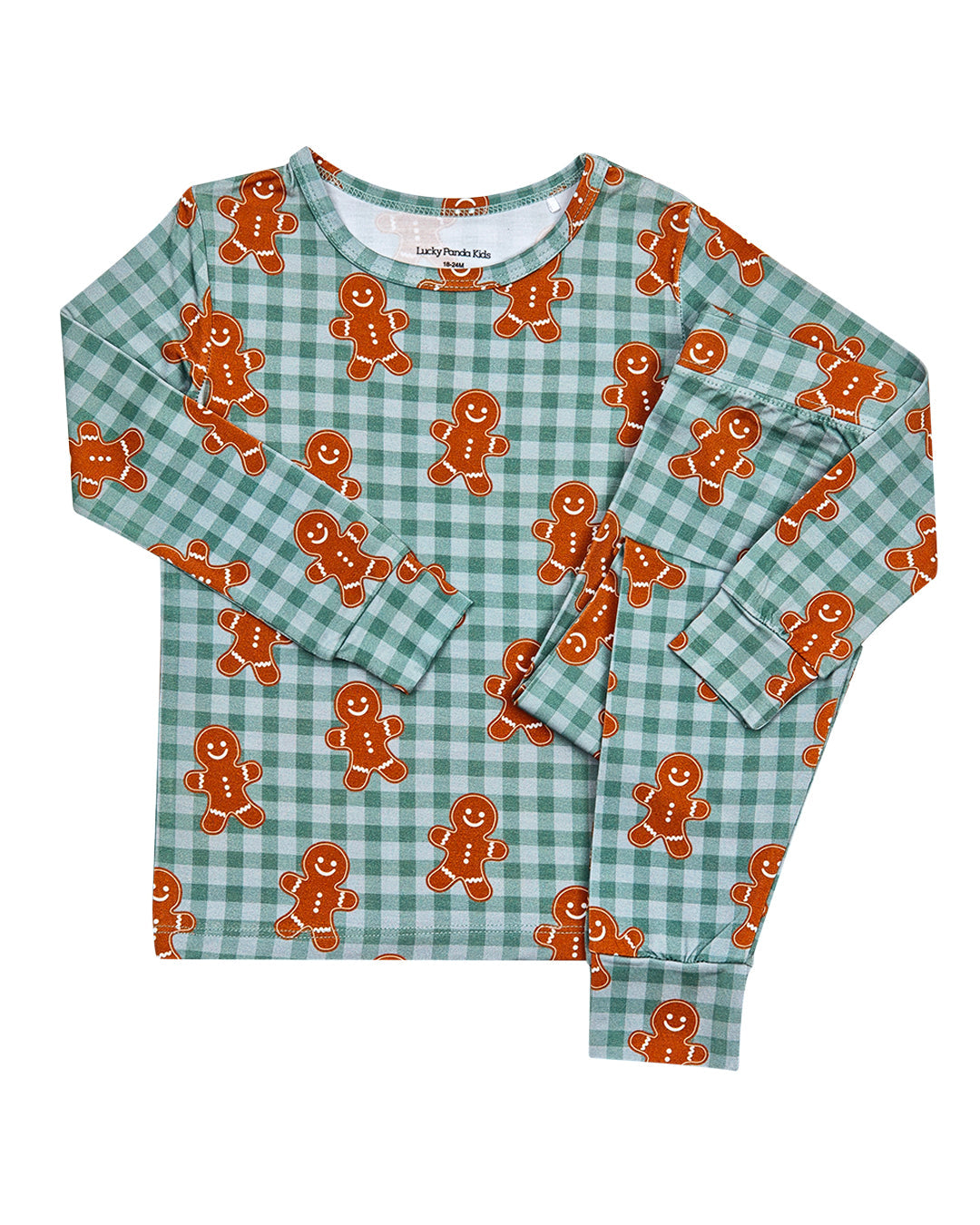 gingerbread gingham bamboo pajamas // LONG-SLEEVE TWO-PIECE SET