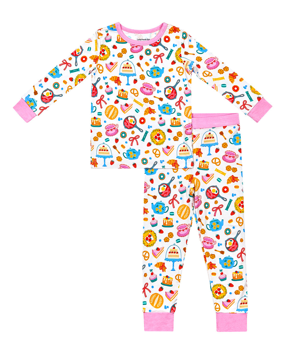breakfast whimsy bamboo pajamas // LONG-SLEEVE TWO-PIECE SET
