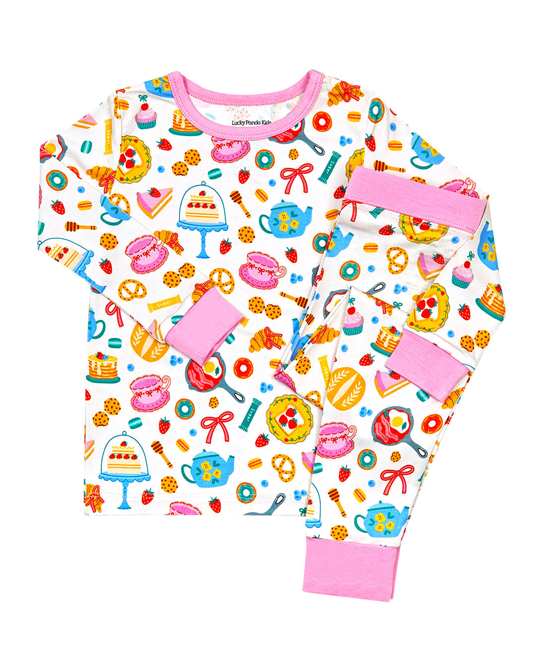 breakfast whimsy bamboo pajamas // LONG-SLEEVE TWO-PIECE SET