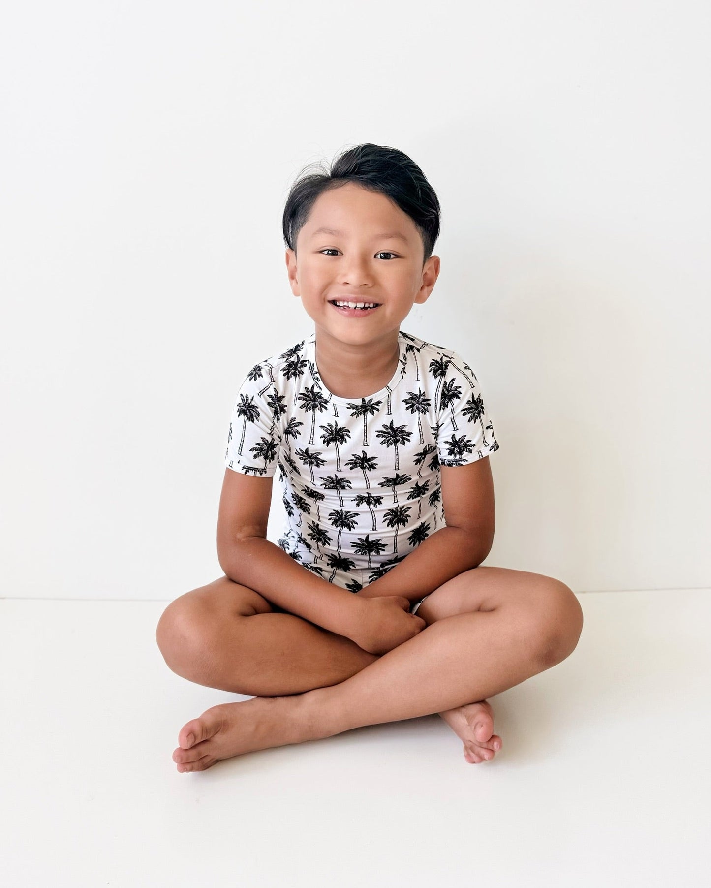 white palm bamboo pajamas // SHORTS SET (sizing up to 8/9)
