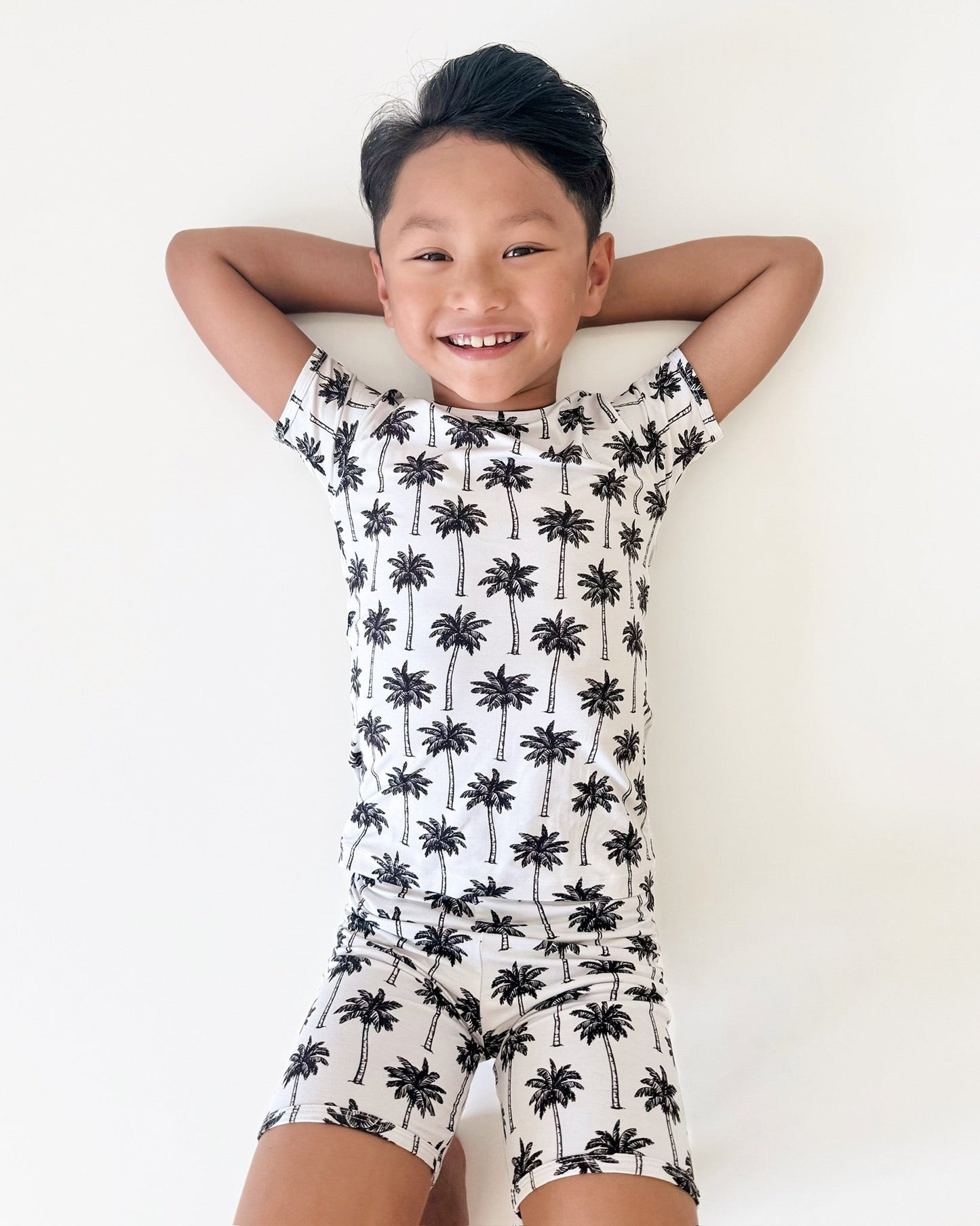 white palm bamboo pajamas // SHORTS SET (sizing up to 8/9)