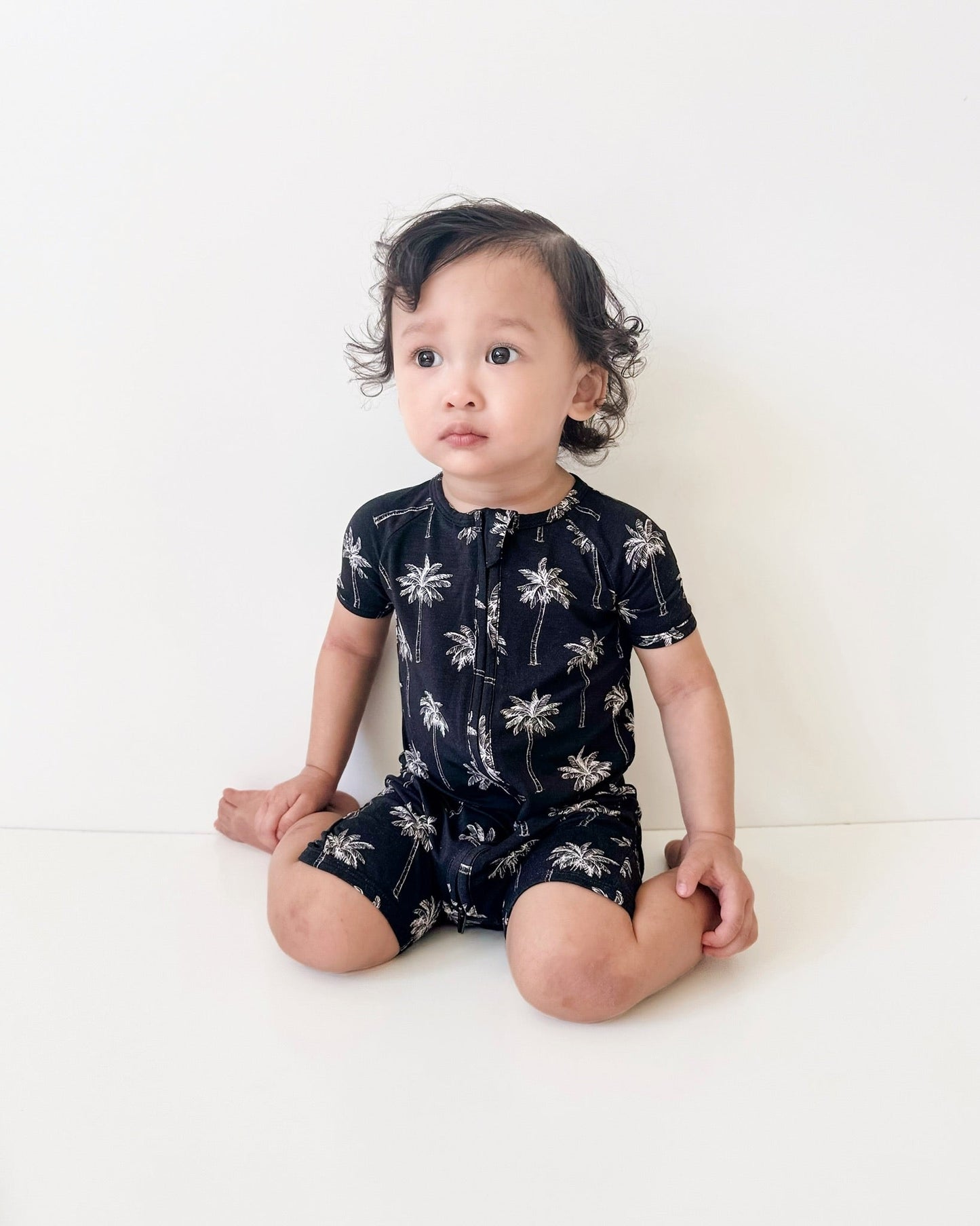 black palm bamboo pajamas // SHORTIE