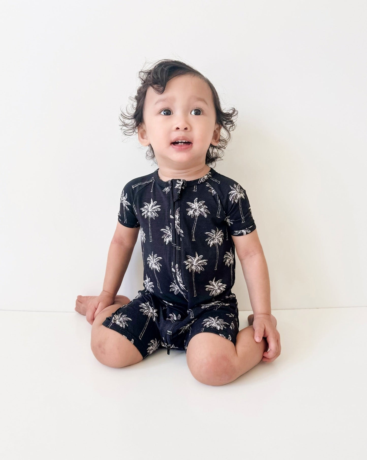 black palm bamboo pajamas // SHORTIE