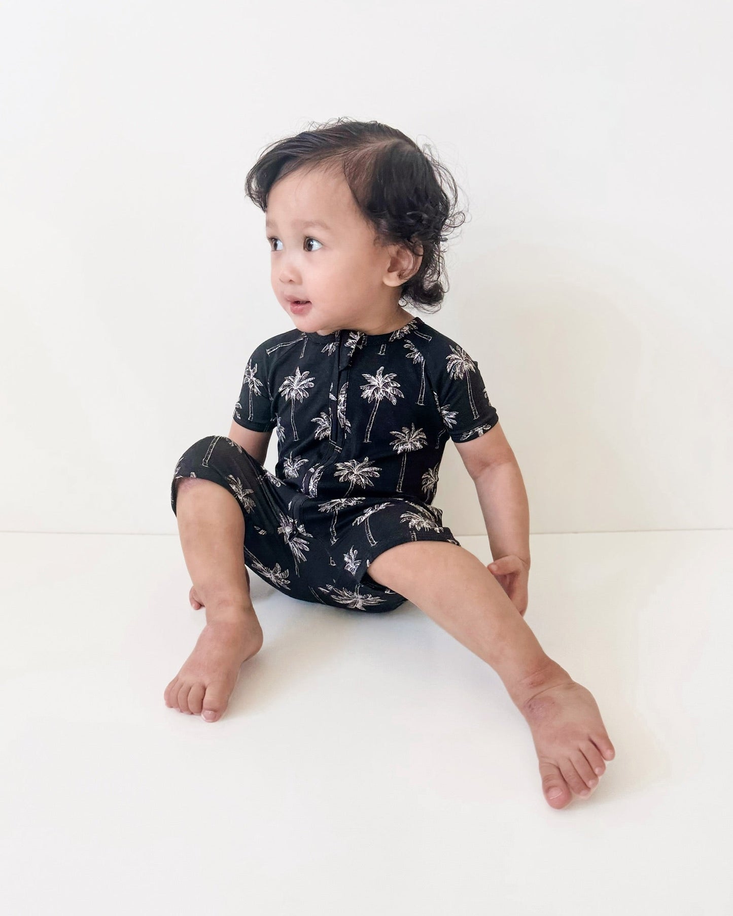 black palm bamboo pajamas // SHORTIE