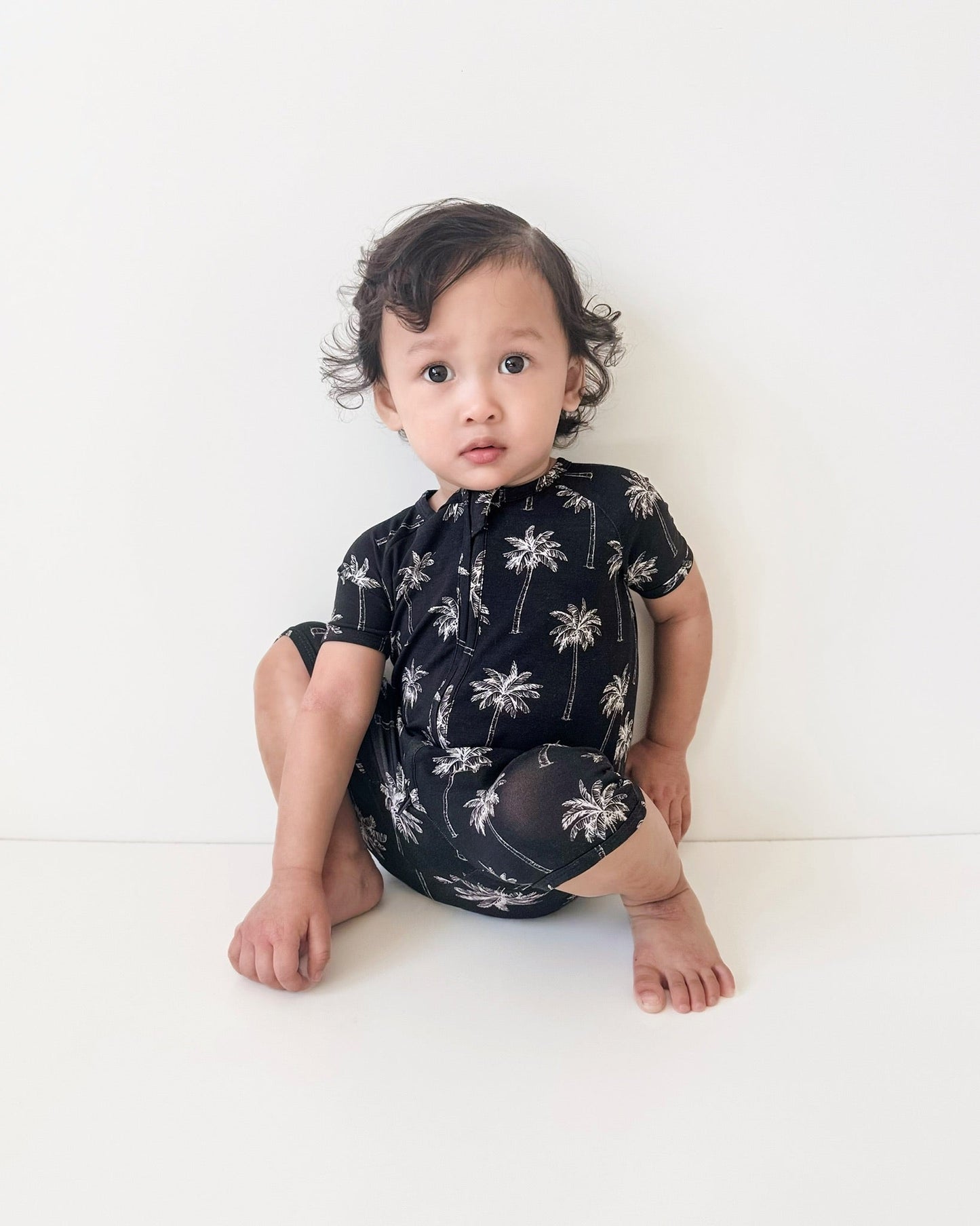 black palm bamboo pajamas // SHORTIE