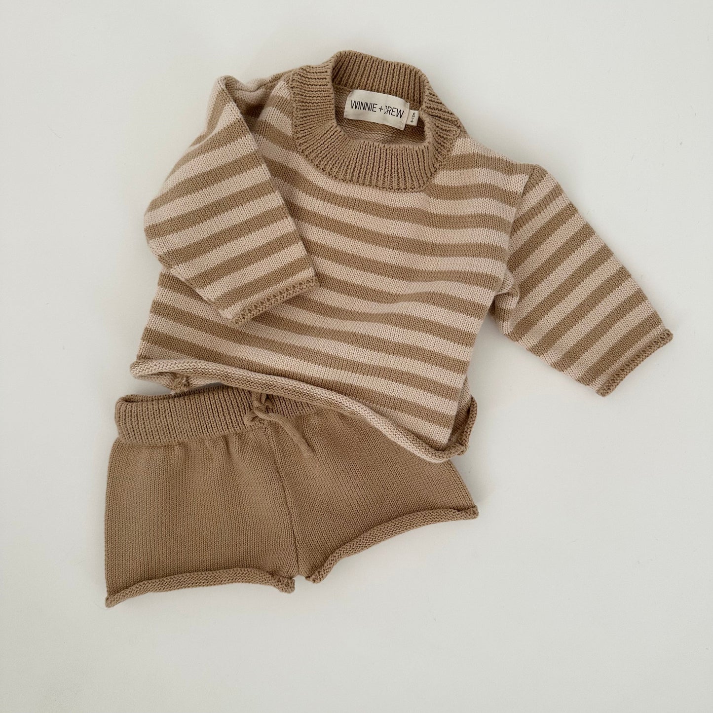 bowie knit set // beige stripes