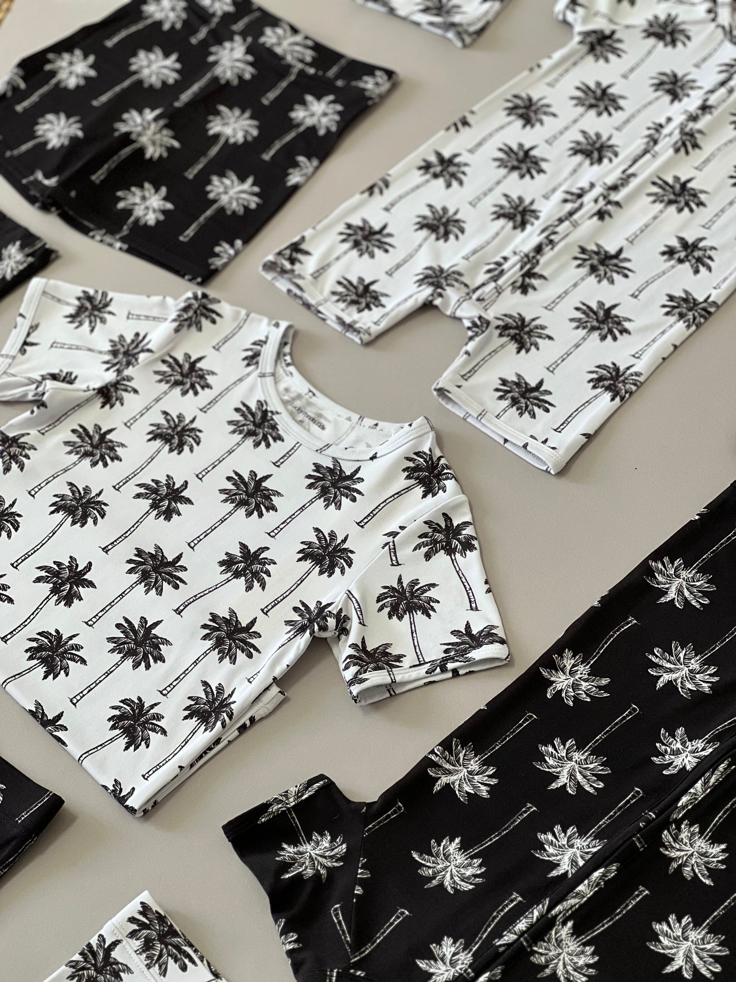 white palm bamboo pajamas // SHORTS SET (sizing up to 8/9)