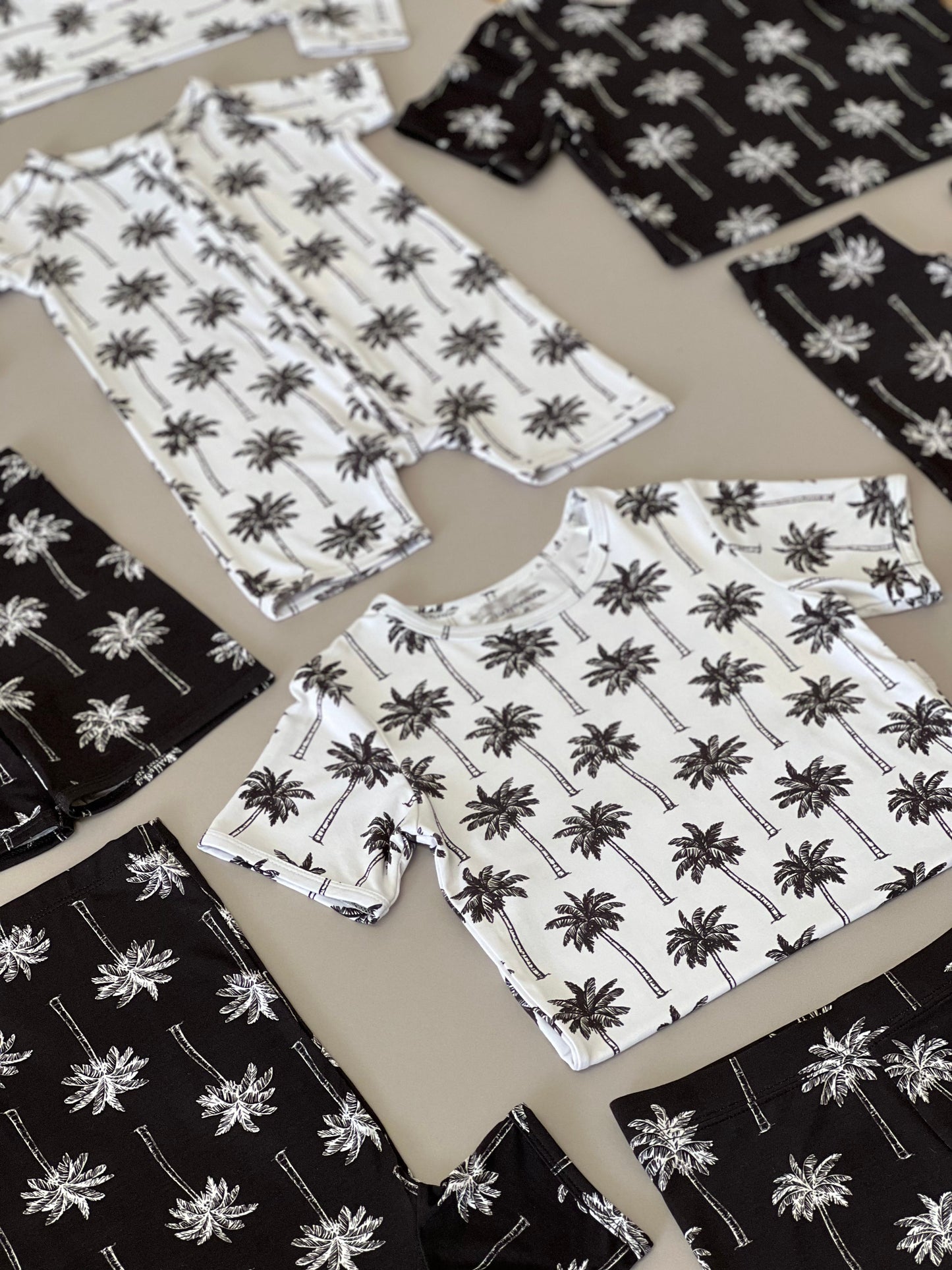 white palm bamboo pajamas // SHORTS SET (sizing up to 8/9)