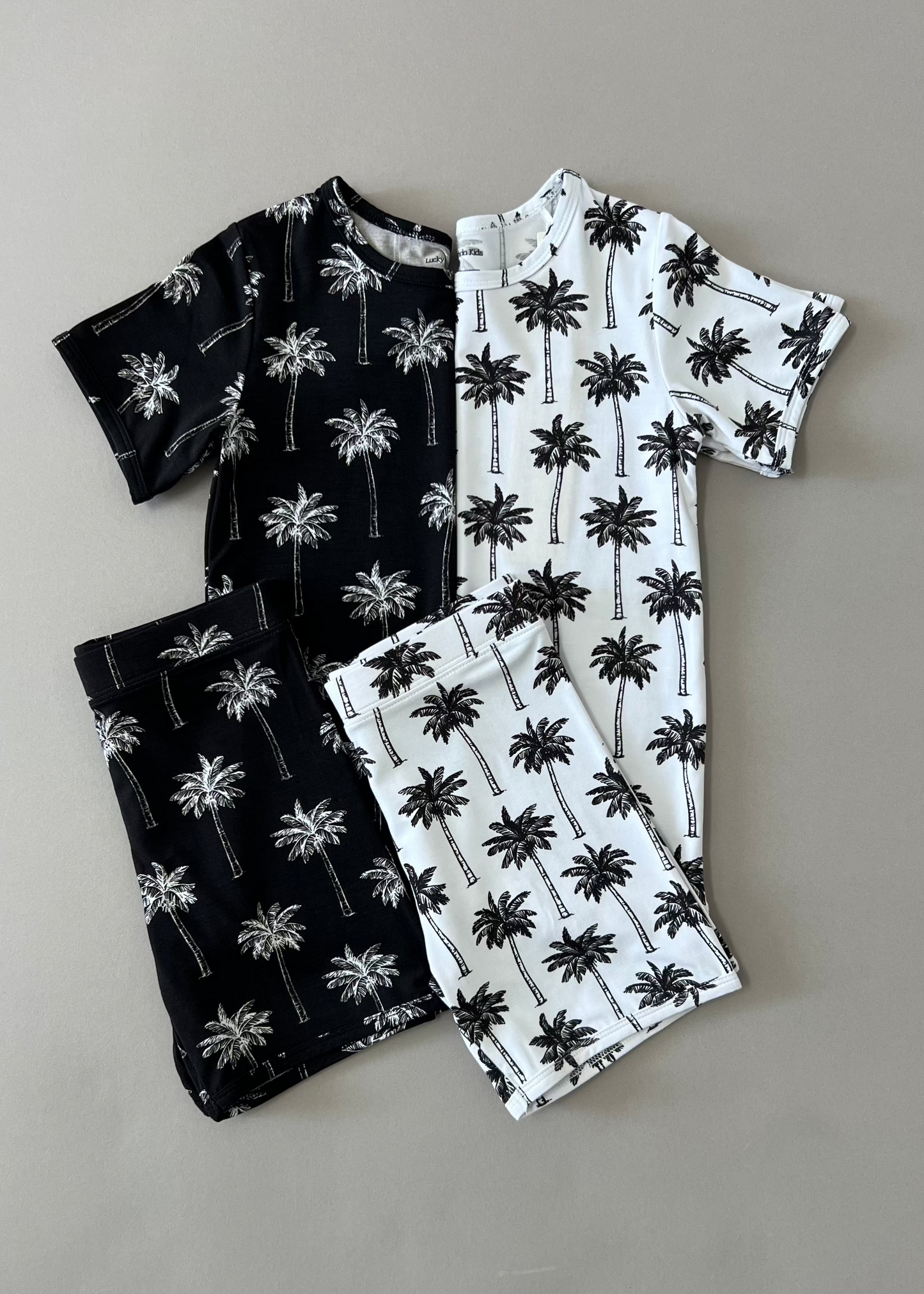 white palm bamboo pajamas // SHORTS SET (sizing up to 8/9)