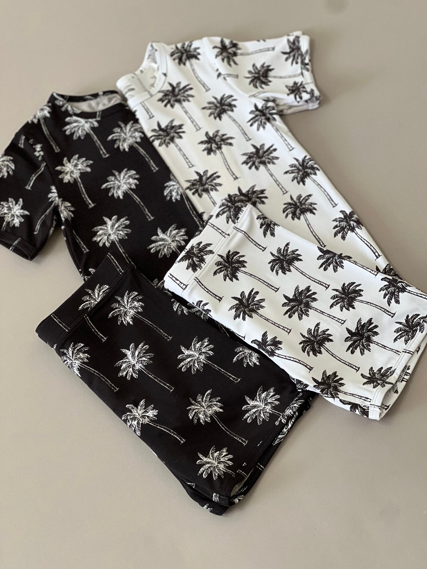 white palm bamboo pajamas // SHORTS SET (sizing up to 8/9)