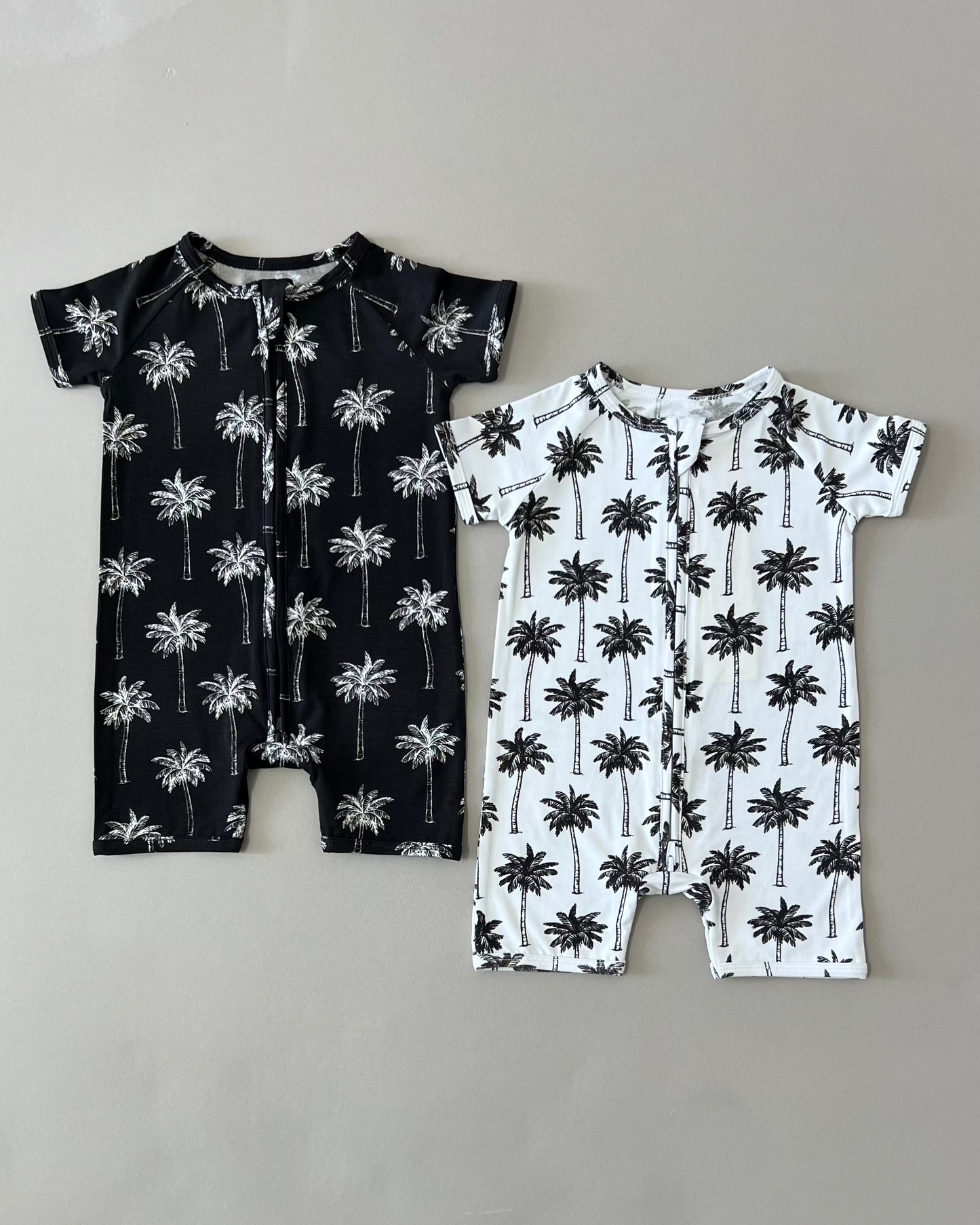 white palm bamboo pajamas // SHORTIE