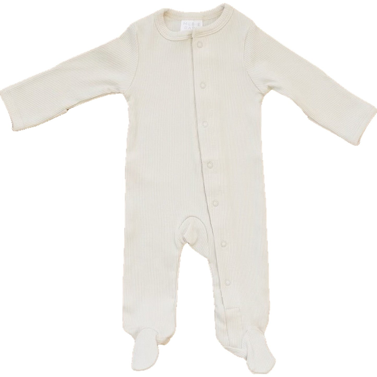 organic cotton ribbed snap pajamas // vanilla