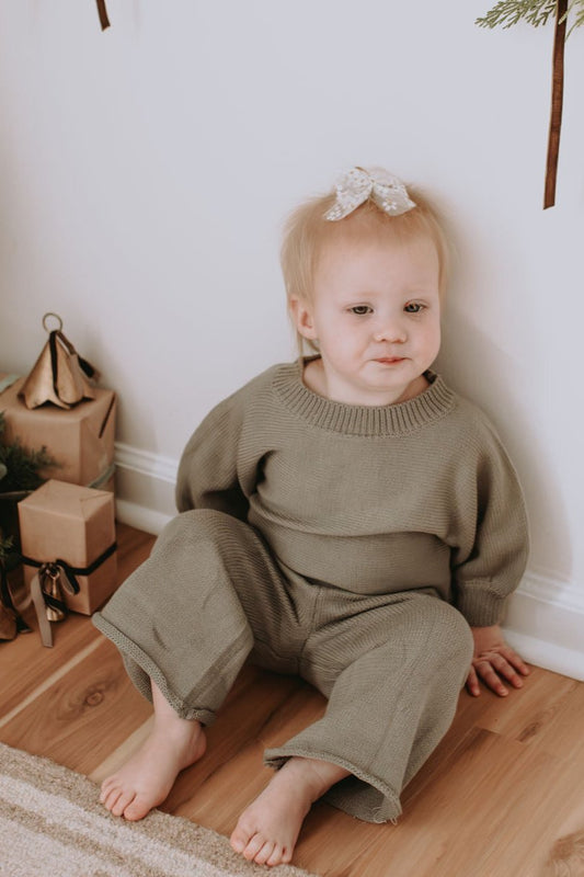 presley knit set // greyish green