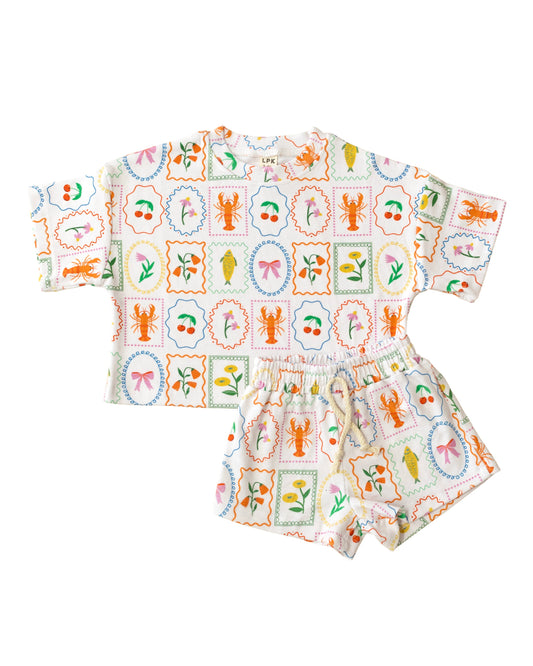 shorts set // whimsy summer (sizing up to 8/9)