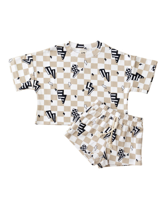 shorts set // checkered bolts (sizing up to 8/9)