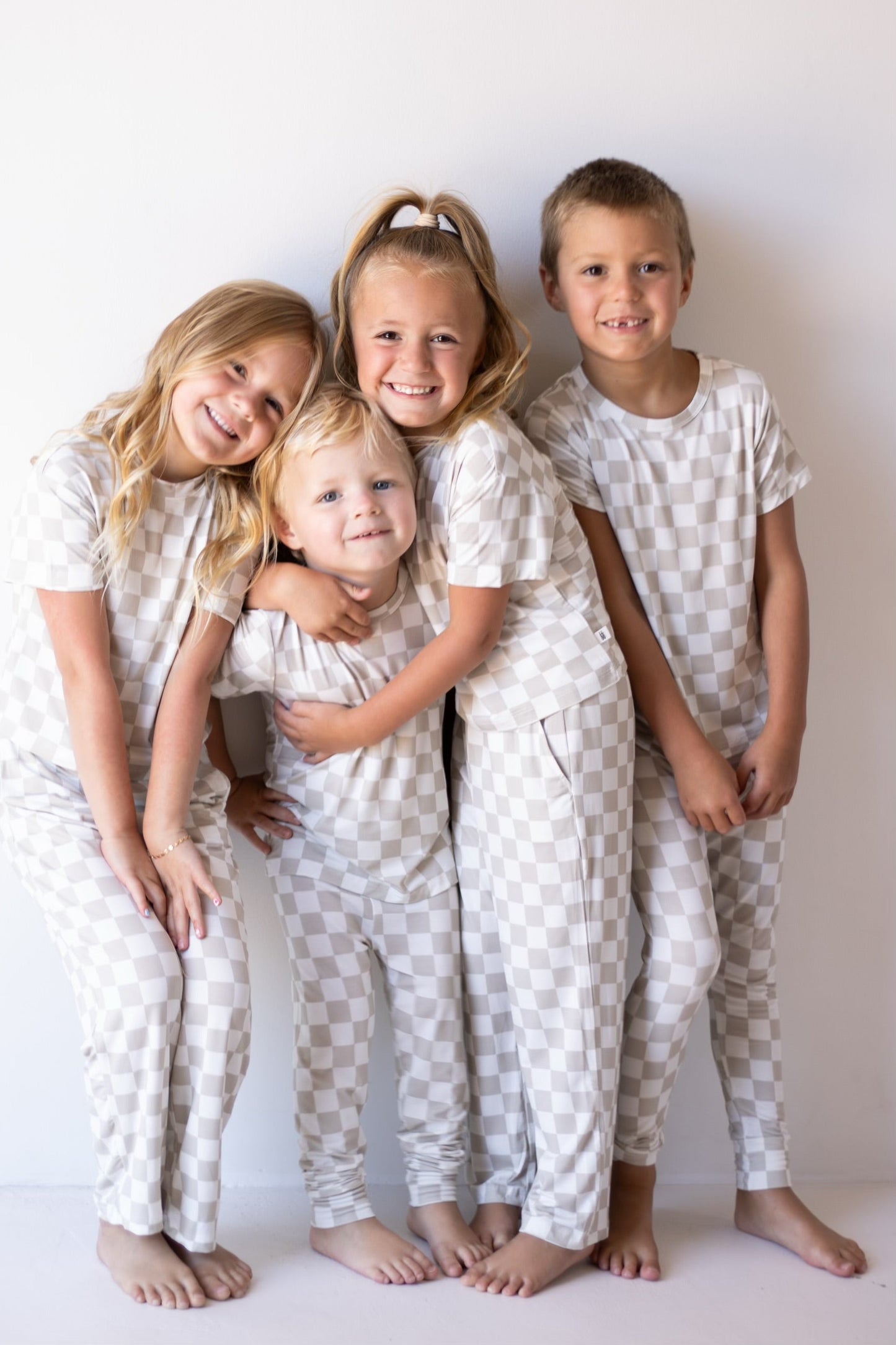 checkerboard bamboo pajamas // LOUNGE SET (mama + me)
