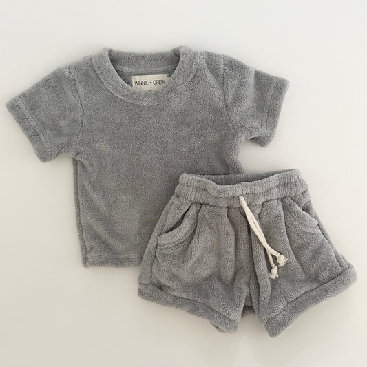 plush terry set // blue-grey