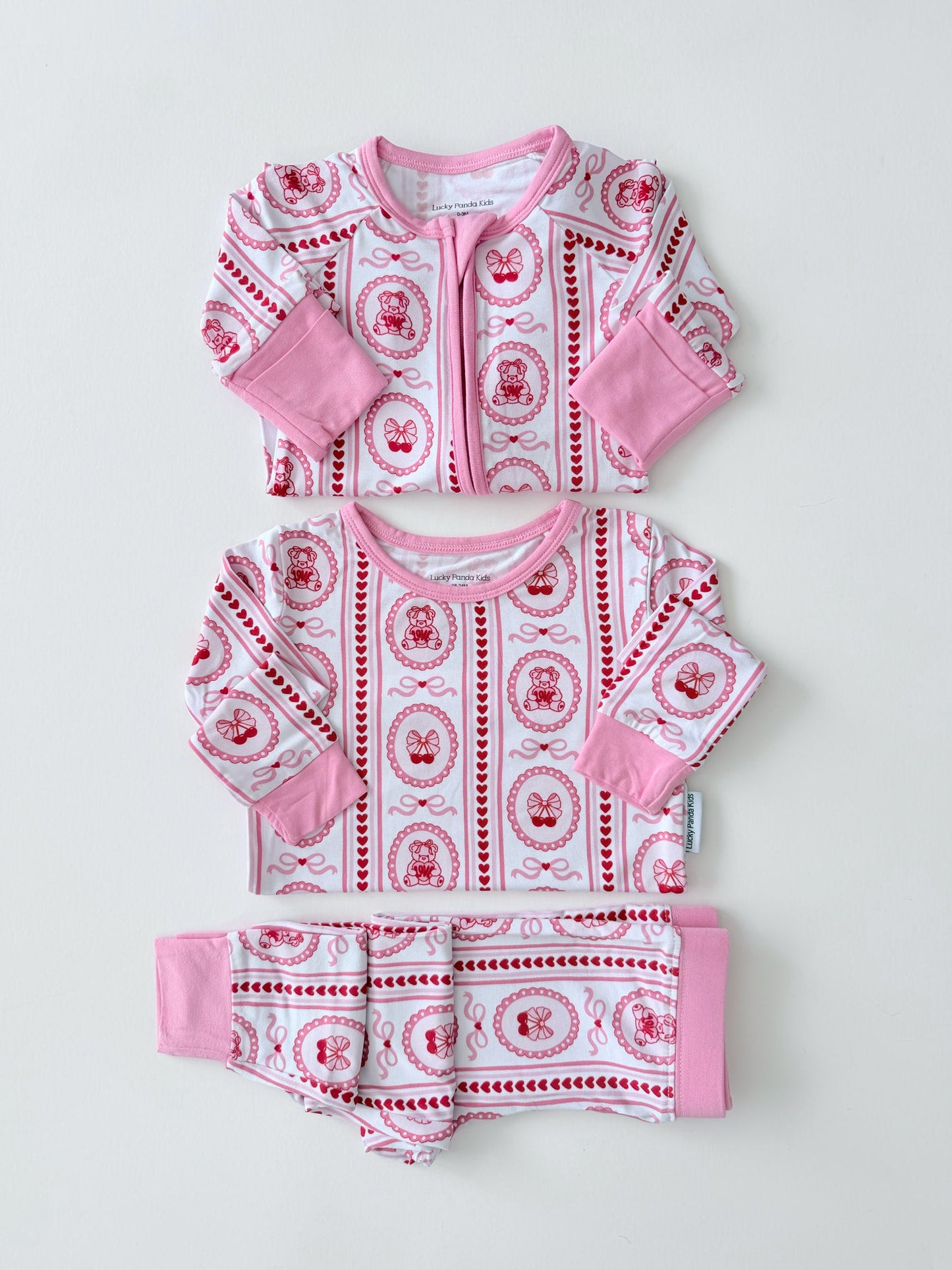 cherry bear bamboo pajamas // LONG-SLEEVE TWO-PIECE SET