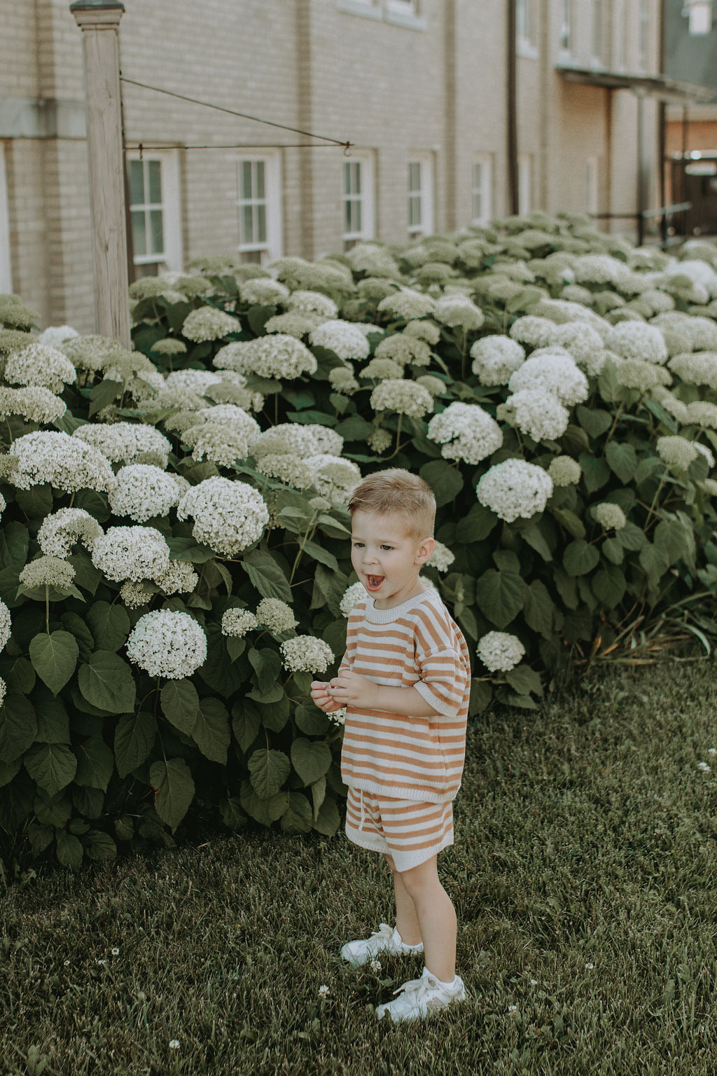 owen knit set // orange stripes