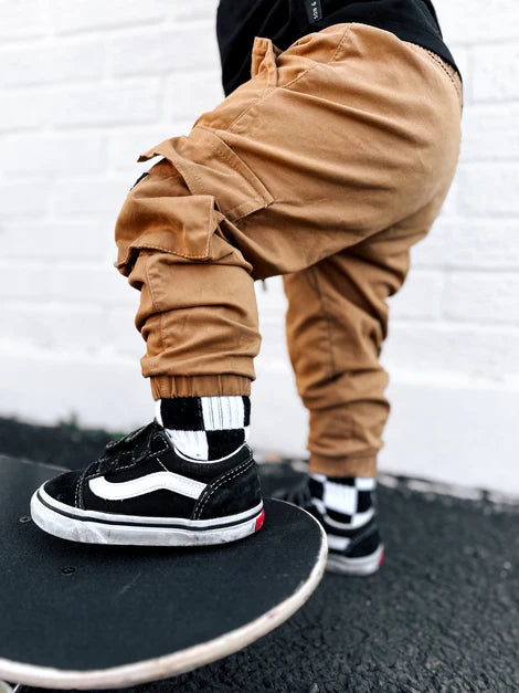 black + white checkered socks