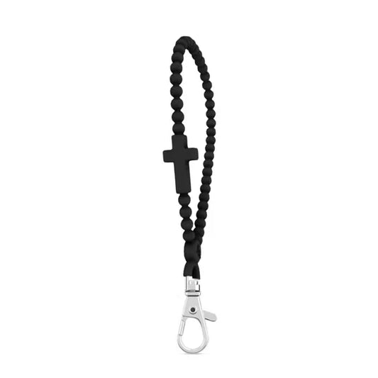 jesus loop key chain // black