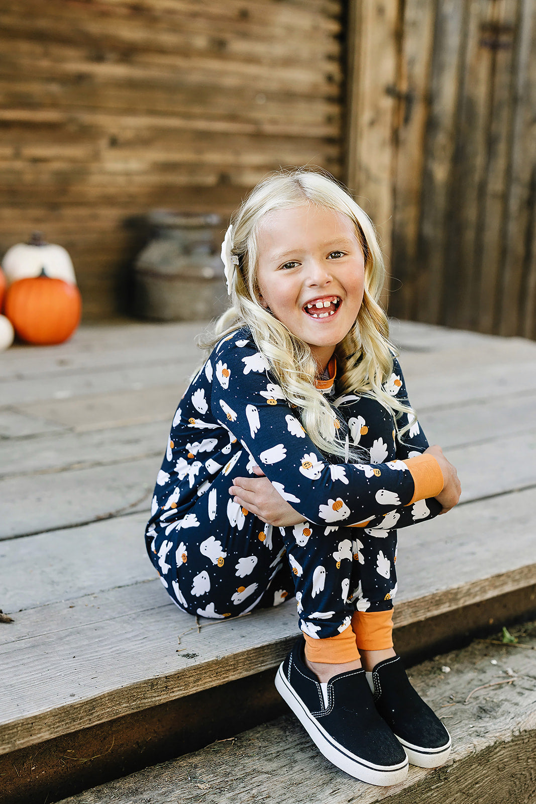 ghosts bamboo pajamas // LONG-SLEEVE TWO-PIECE SET (*available in extended sizing*)