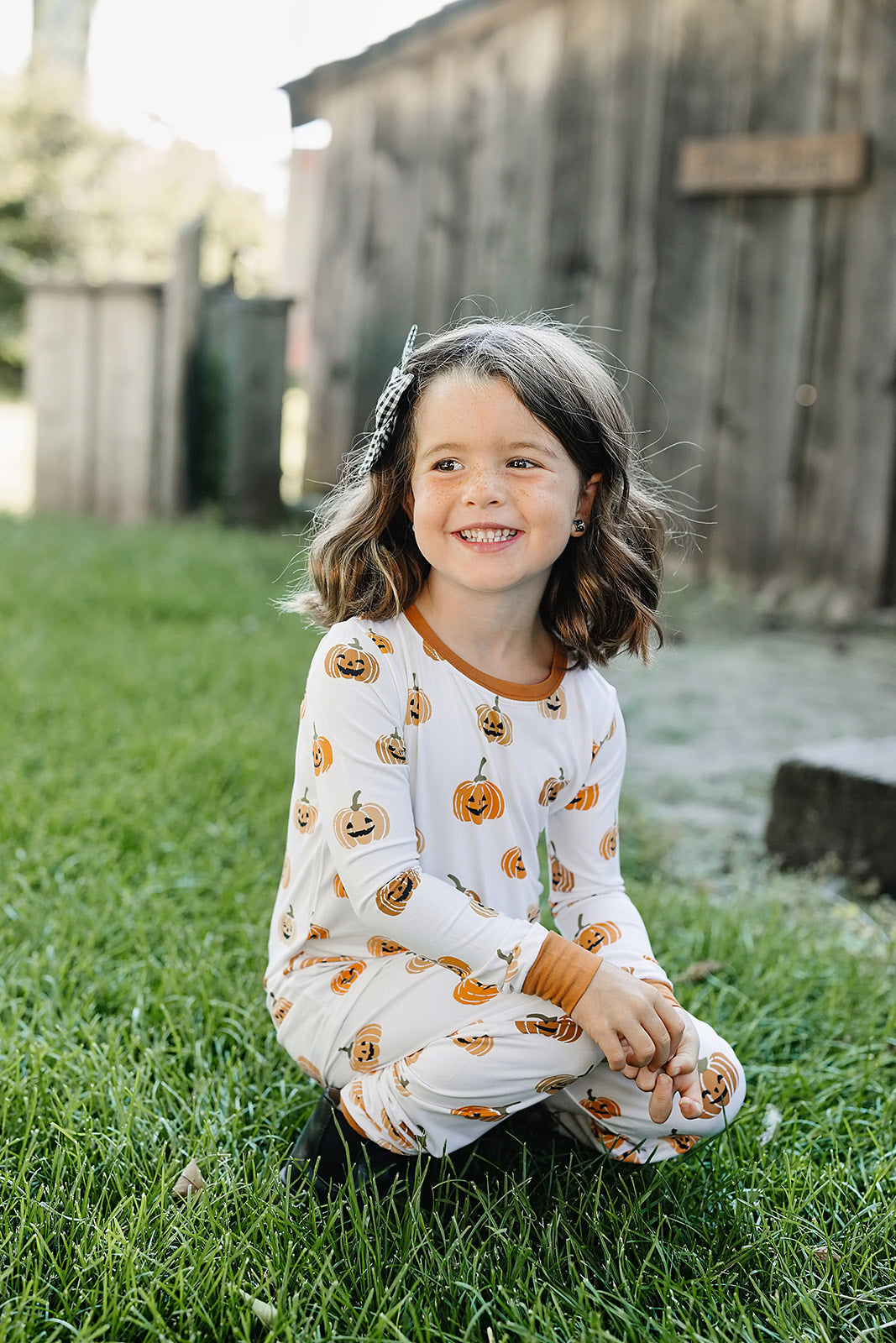 pumpkins bamboo pajamas // LONG-SLEEVE TWO-PIECE SET (*available in extended sizing*)