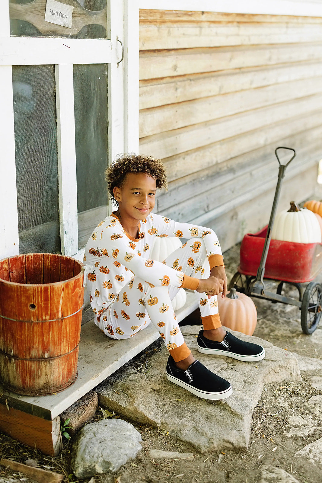 pumpkins bamboo pajamas // LONG-SLEEVE TWO-PIECE SET (*available in extended sizing*)