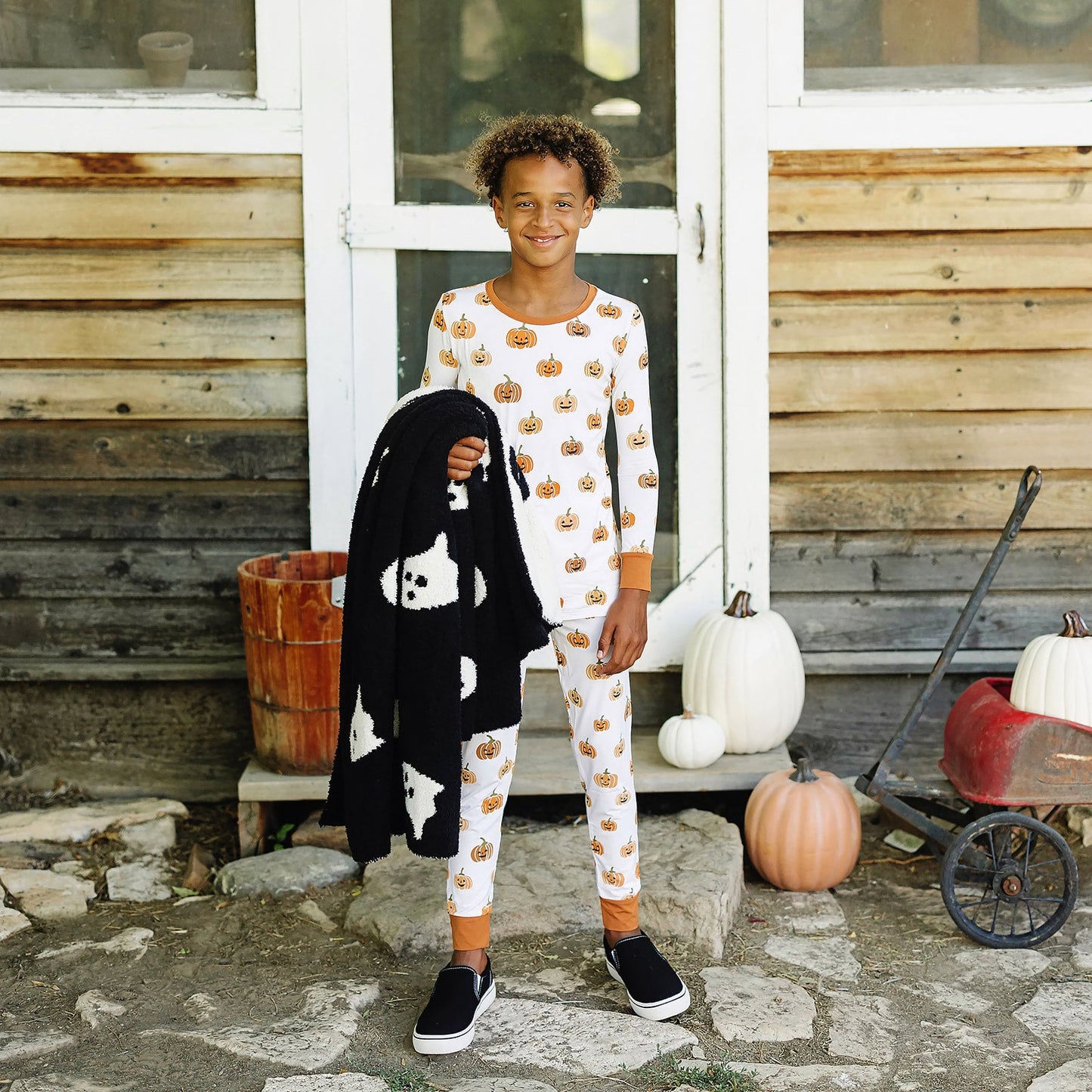 pumpkins bamboo pajamas // LONG-SLEEVE TWO-PIECE SET (*available in extended sizing*)