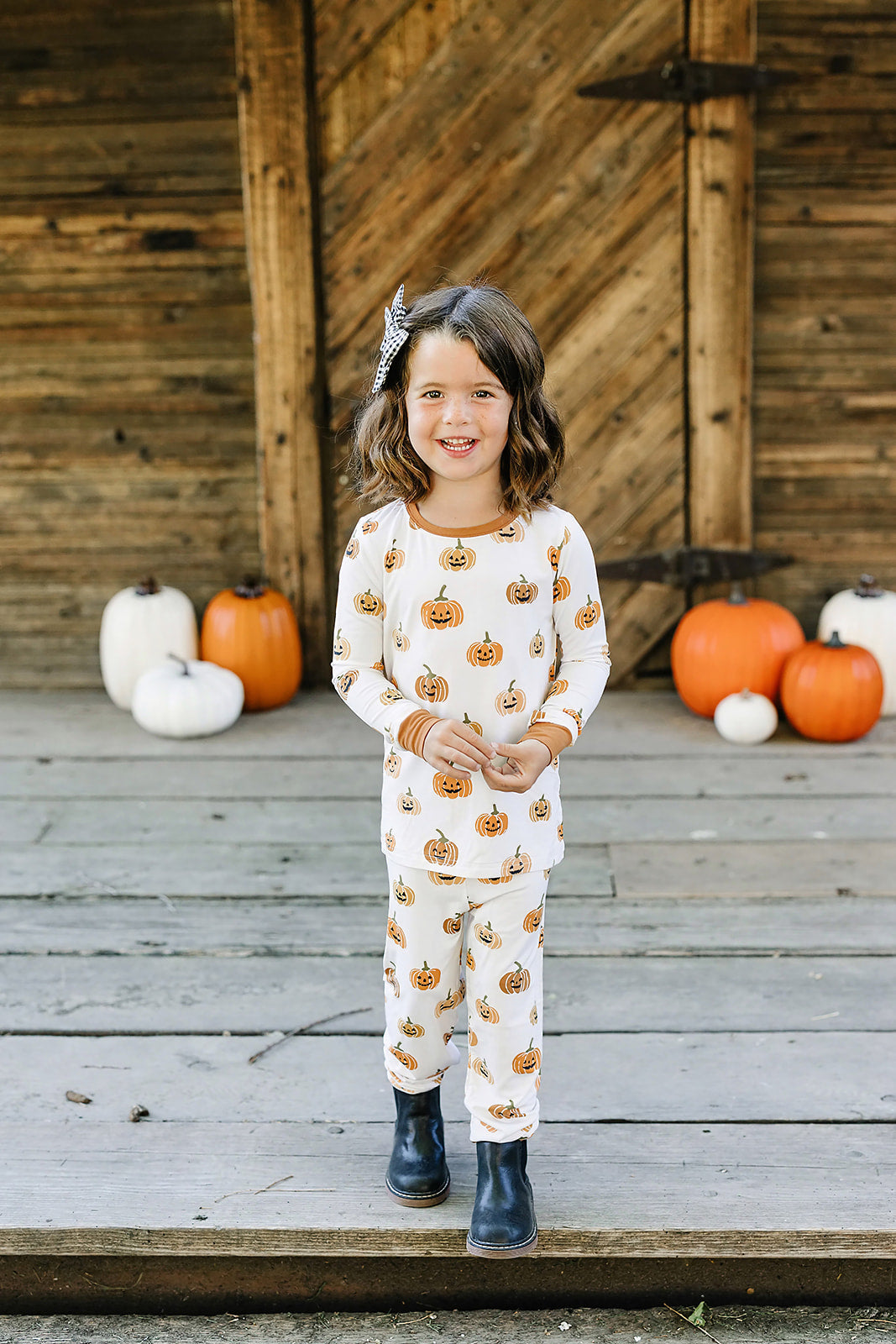 pumpkins bamboo pajamas // LONG-SLEEVE TWO-PIECE SET (*available in extended sizing*)