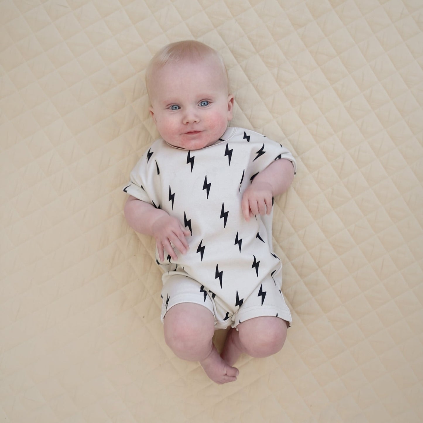 cotton romper // little bolt