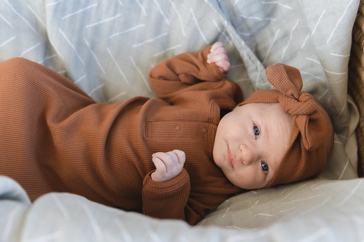 organic cotton ribbed head wrap // rust