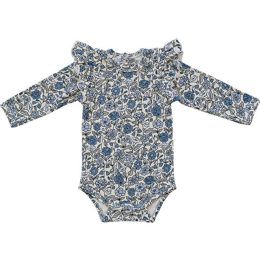 ruffle sleeve bamboo bodysuit // bluebell pointelle