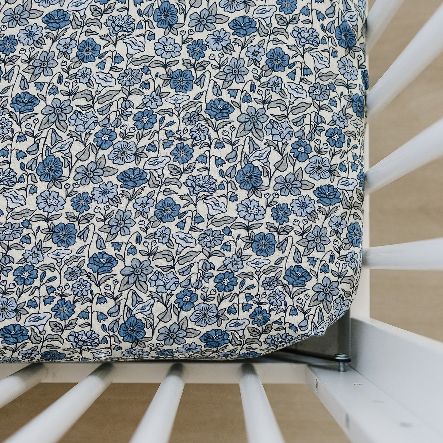 bamboo stretch crib sheet // bluebell pointelle