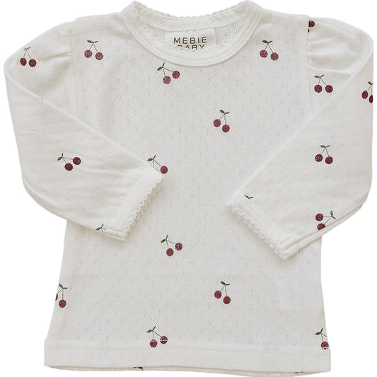 long-sleeve tee // cherry pointelle