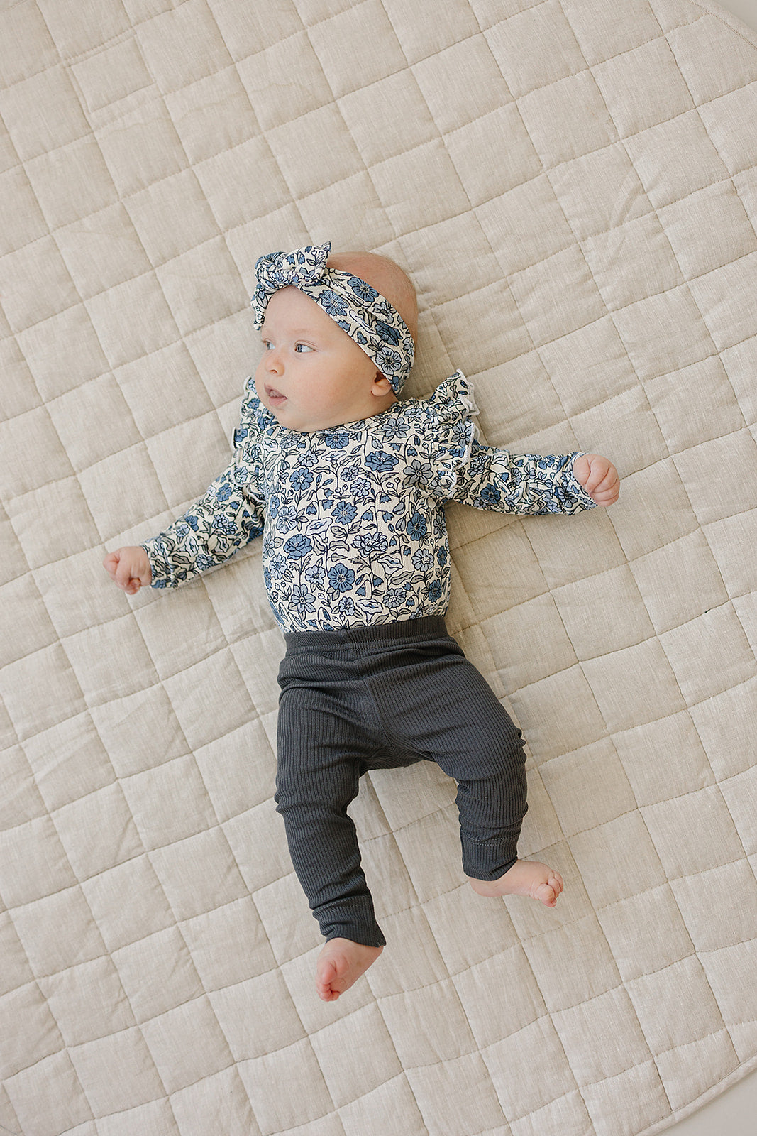 ruffle sleeve bamboo bodysuit // bluebell pointelle