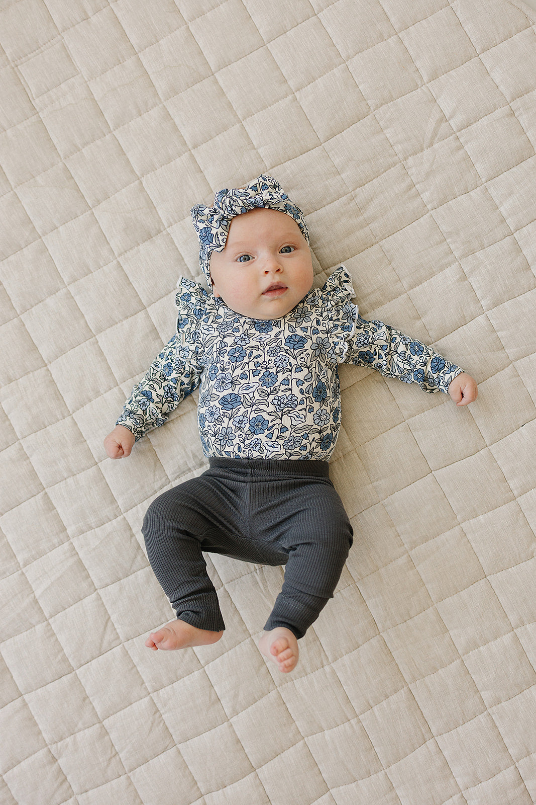 ruffle sleeve bamboo bodysuit // bluebell pointelle
