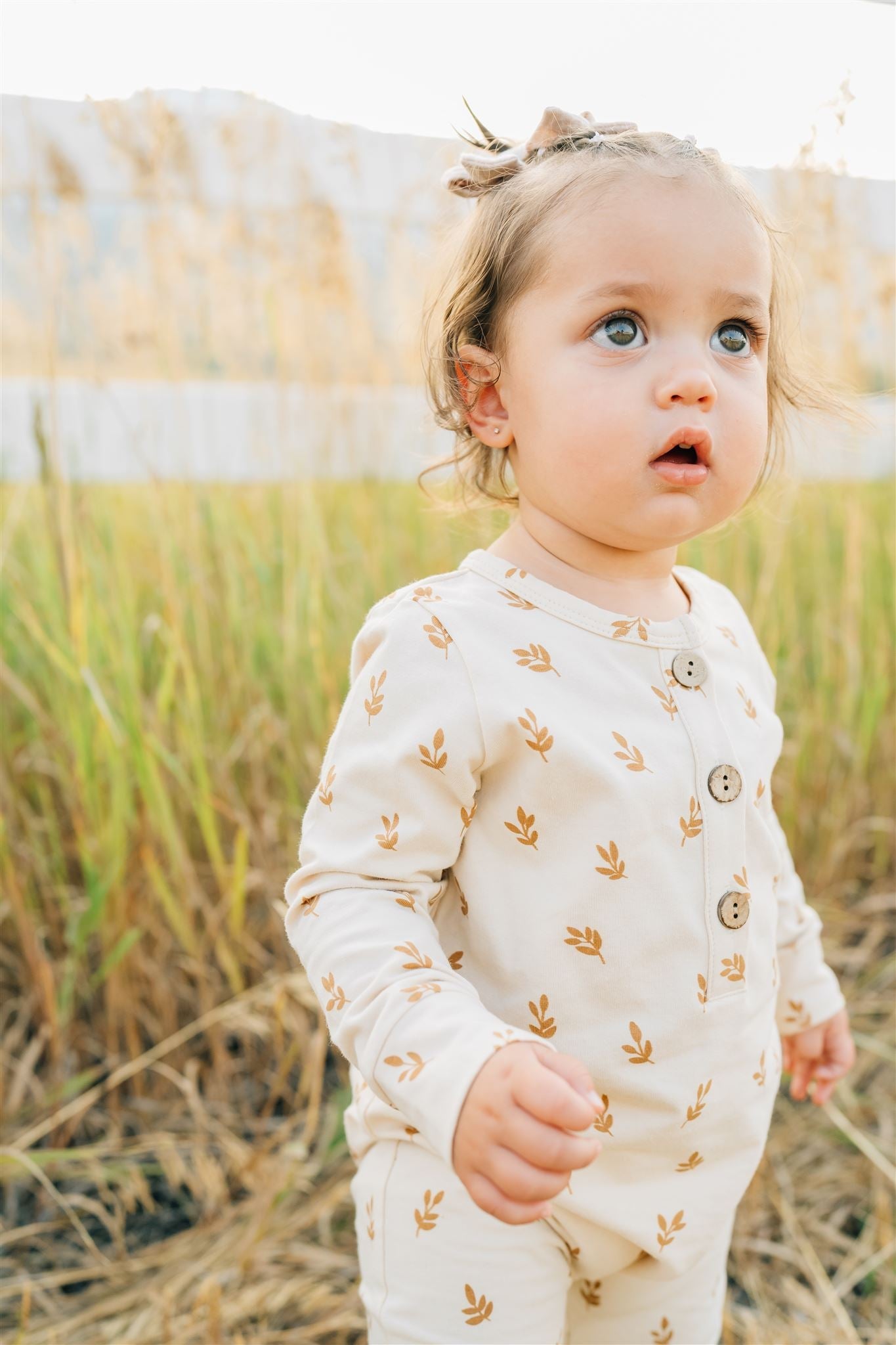 vines long-sleeve button romper